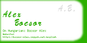 alex bocsor business card